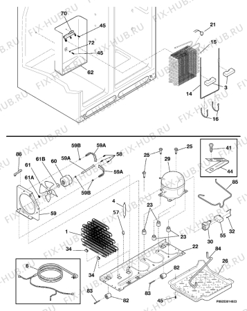 Взрыв-схема холодильника Frigidaire GLSZ28V8CB1 - Схема узла Cooling system 017